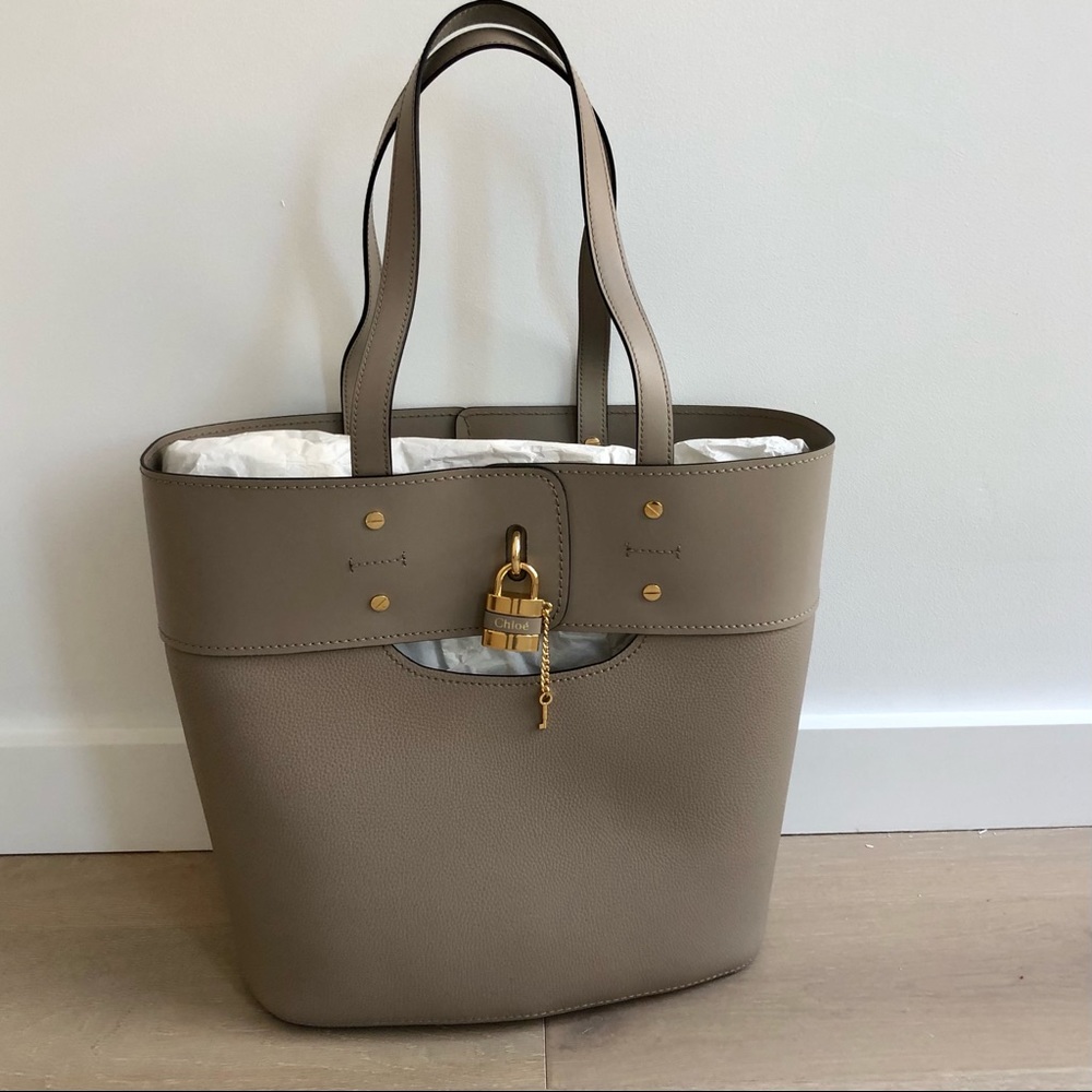 SOLD AUTHENTIC & BRAND NEW Chloe Aby Tote in Motty Grey